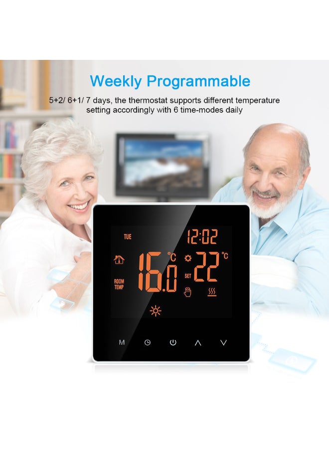 Wi-Fi Smart LCD Display Touch Screen Week Programmable Electric Floor Heating Thermostat White - Image 4