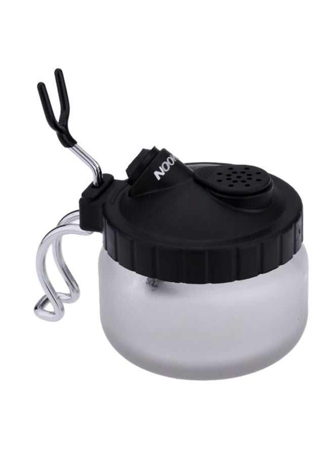 Professional Air Brush Cleaning Pot Clear/Black/Silver - Image 1