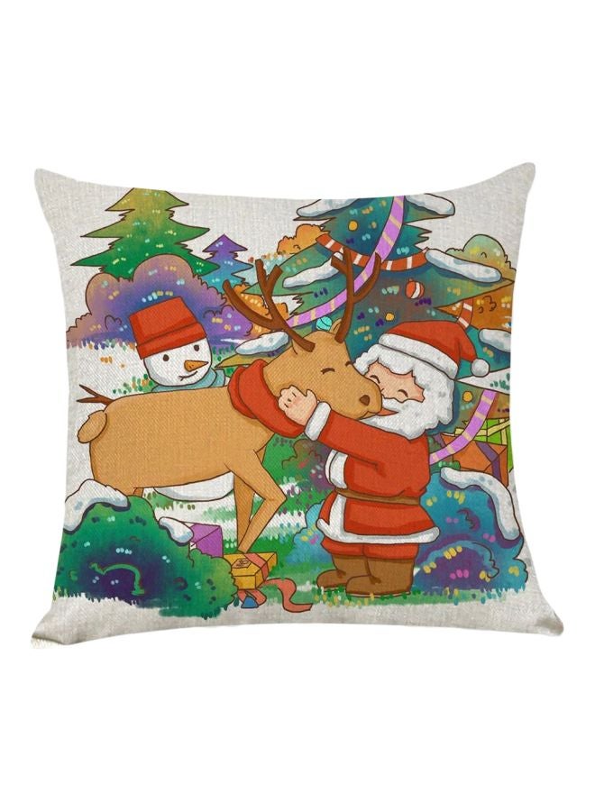 Tree Printed Cushion Cover Red/Brown/Blue 45x45cm - Image 1