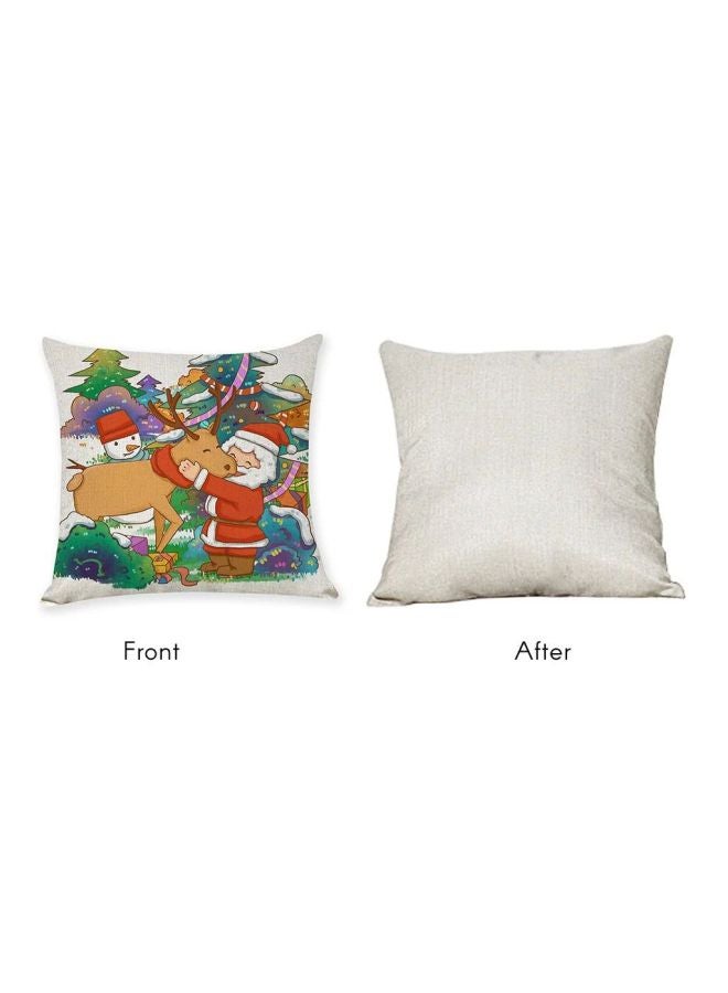 Tree Printed Cushion Cover Red/Brown/Blue 45x45cm - Image 2