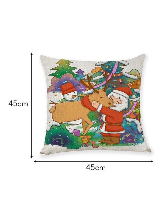Tree Printed Cushion Cover Red/Brown/Blue 45x45cm - Image 3