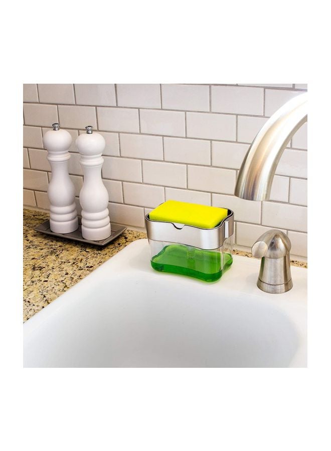 Soap Dispenser With Sponge Holder 29919 Clear/Silver - Image 2