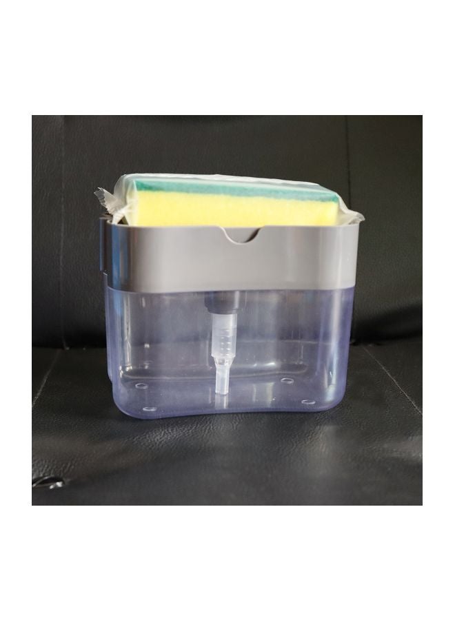 Soap Dispenser With Sponge Holder 29919 Clear/Silver - Image 4