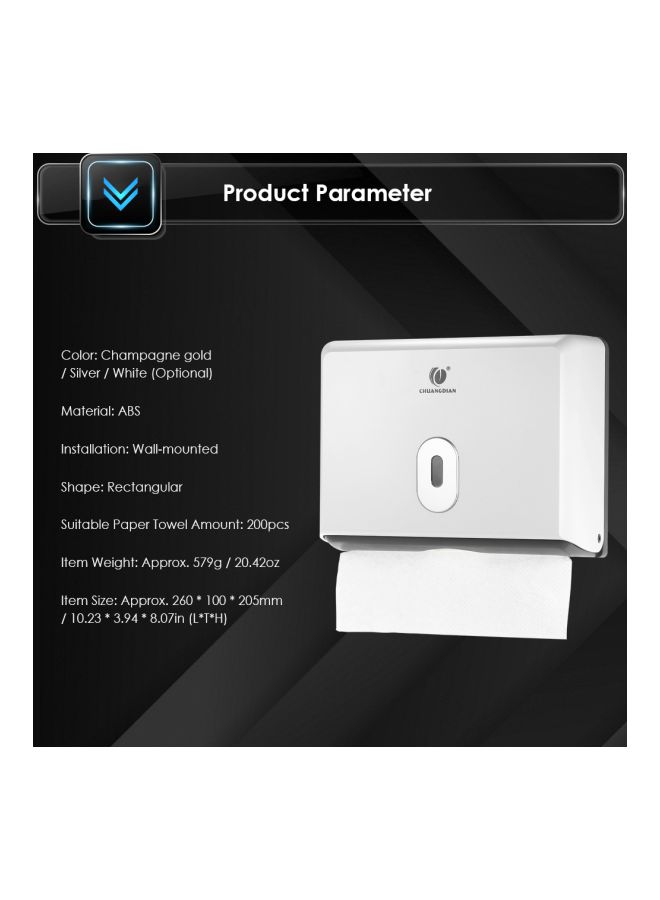 CHUANGDIAN - Wall Mounted Bathroom Tissue Dispenser White/Black - Image 1
