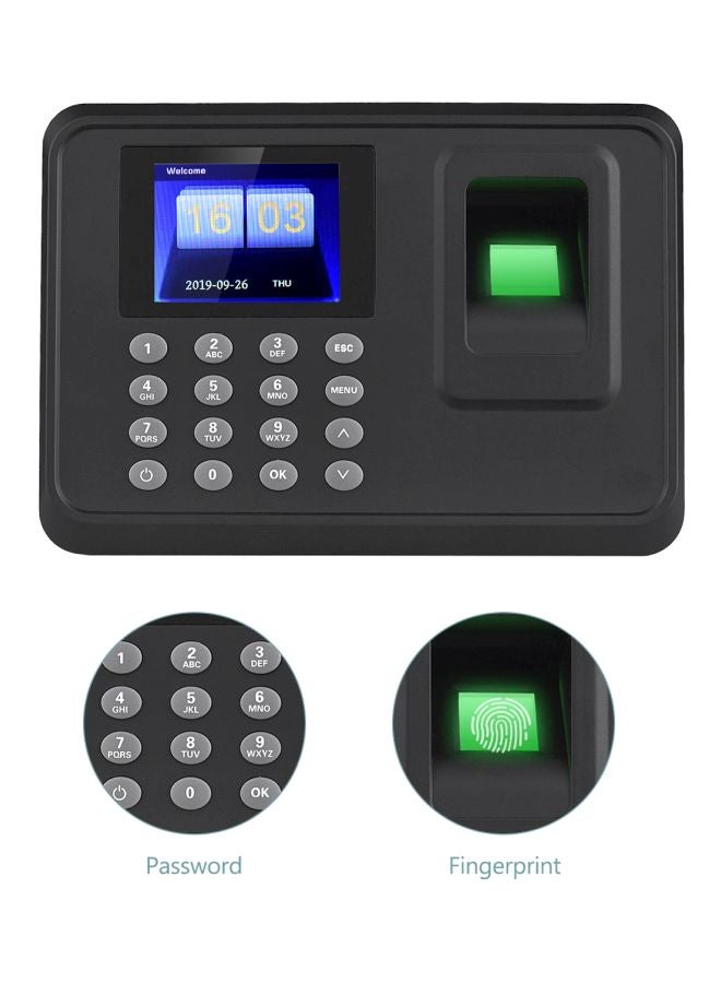 آلة تسجيل الحضور البيومترية الذكية أسود/رمادي/أزرق - Image 3