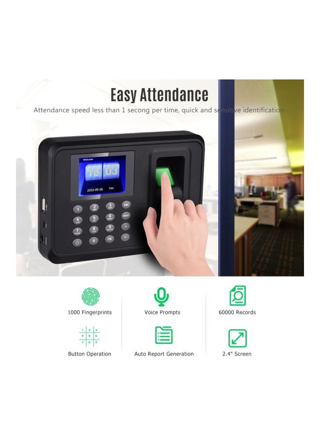 آلة تسجيل الحضور البيومترية الذكية أسود/رمادي/أزرق - Image 5