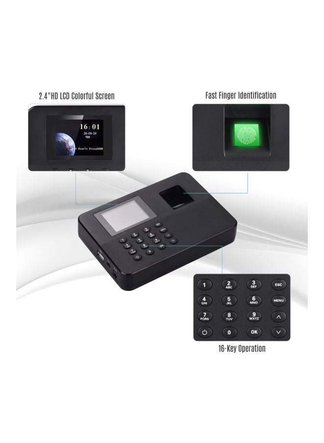 Generic Biometric Attendance Machine - US Plug Black  - Image 5