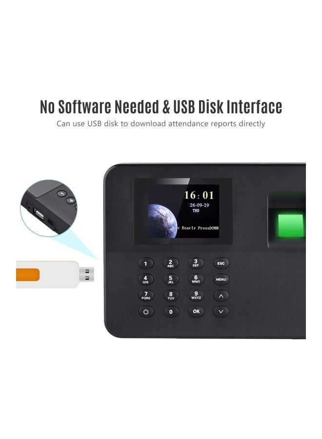 Generic Biometric Attendance Machine - US Plug Black  - Image 4