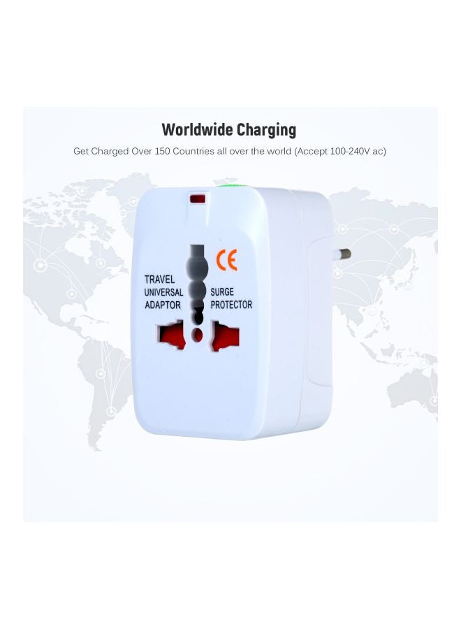 Universal Plug Adapter White 3x1.5x1.9inch  - Image 4