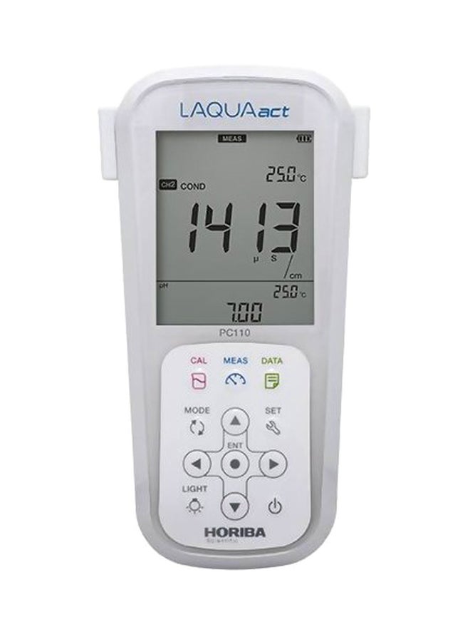 هوريبا مقياس محمول باليد LAQUA ACT PC110 PH/ORP/EC/RES/TDS/SAL/Temp(A°C) أبيض/رمادي 