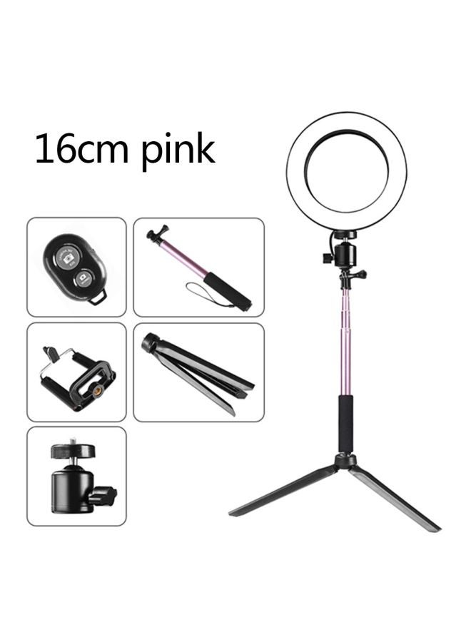 6-Piece LED Ring Light Kit Pink/Black/White - Image 2