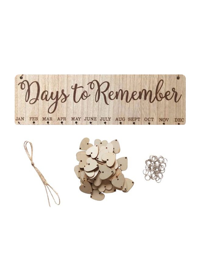 Generic DIY Wooden Birthday Calendar Beige/Brown  - Image 1