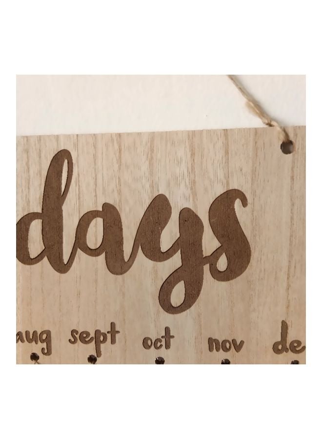 Generic DIY Wooden Birthday Calendar Beige/Brown  - Image 4