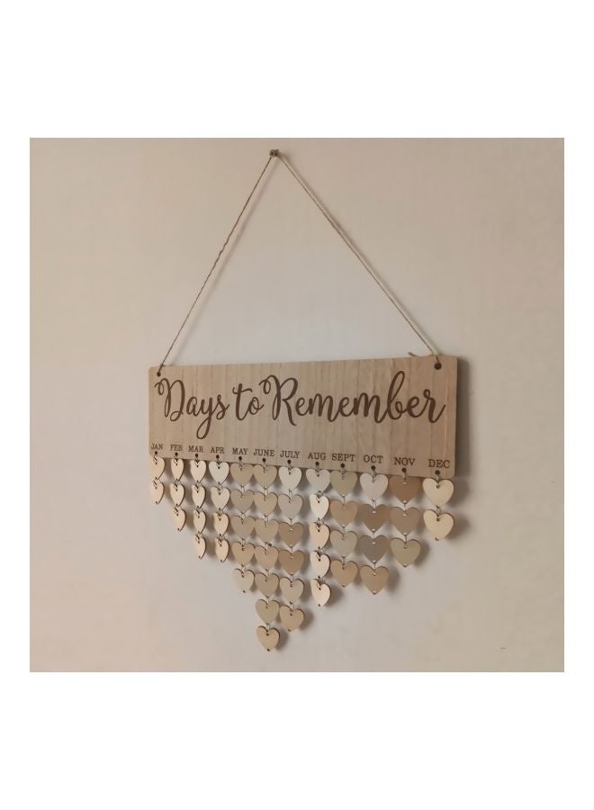 Generic DIY Wooden Birthday Calendar Beige/Brown  - Image 3
