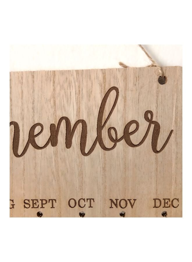 Generic DIY Wooden Birthday Calendar Beige/Brown  - Image 4