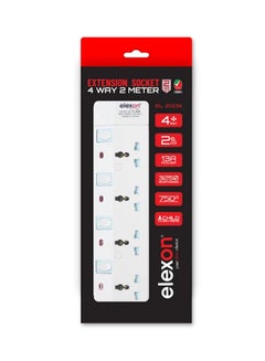 elexon 4-Way Power Extension Socket White  - Image 3