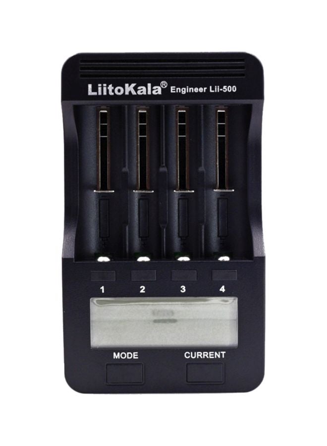 LiitoKala Lii-500 4-Slots LED Smart Battery Charger Black  - Image 1