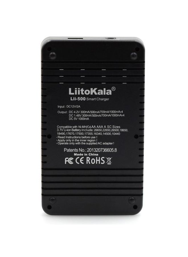 LiitoKala Lii-500 4-Slots LED Smart Battery Charger Black  - Image 2