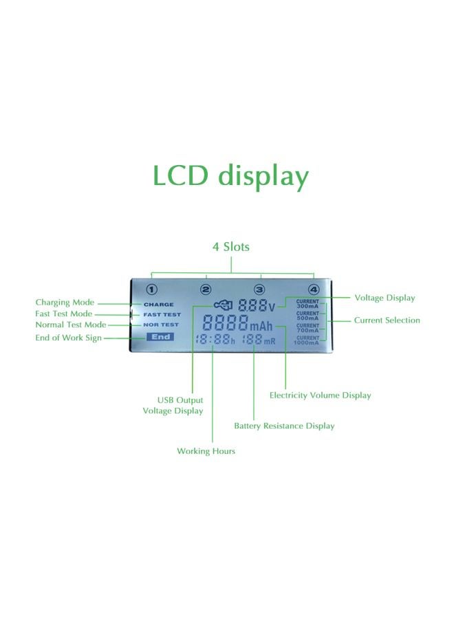 LiitoKala Lii-500 4-Slots LED Smart Battery Charger Black  - Image 4