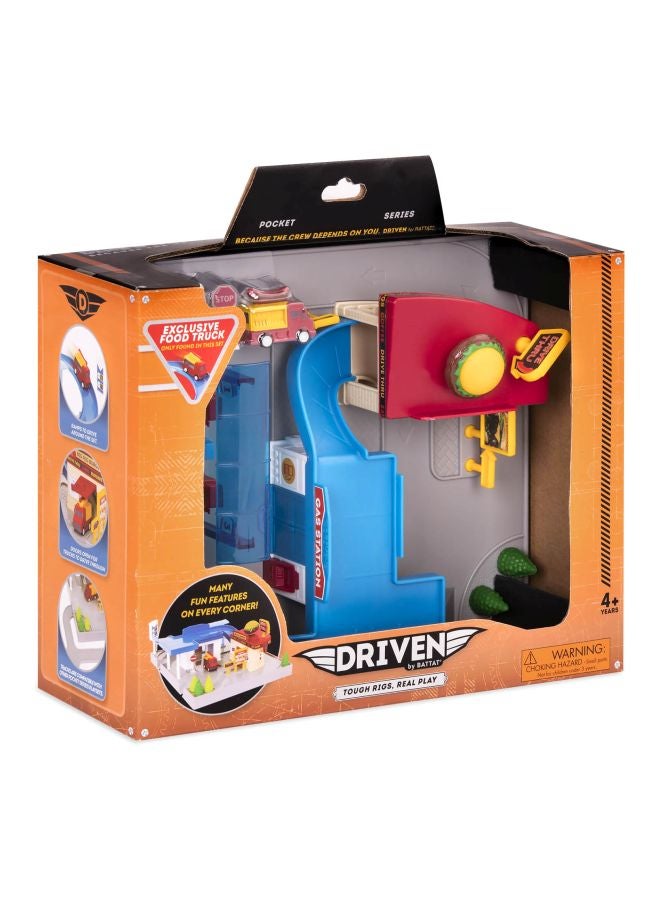 DRIVEN 35-Piece Pocket Series Gas Station Playset - Image 2