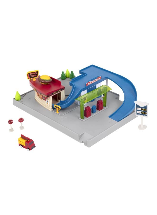 DRIVEN 35-Piece Pocket Series Gas Station Playset - Image 1