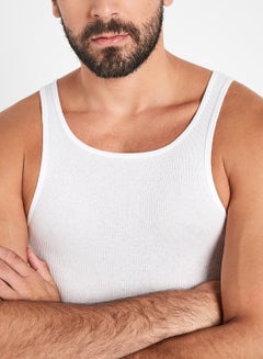 Hanes 3-Piece Cotton Sleeveless Undershirt White  - Image 4