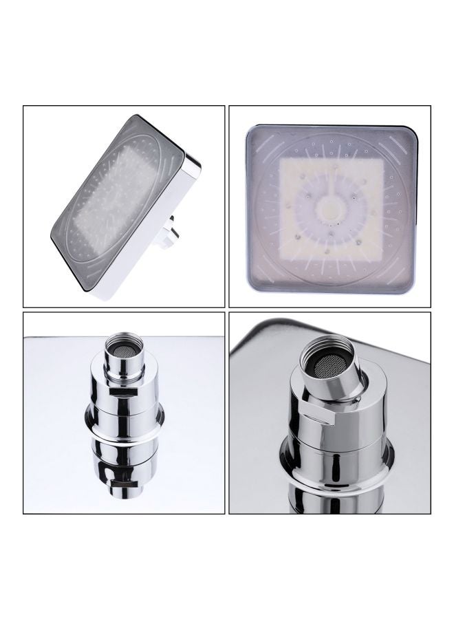 رأس دش أوتوماتيكي مزود بإضاءة LED متغيرة الألوان فضي 15x15x8Ø³Ù†ØªÙŠÙ…ØªØ± - Image 2