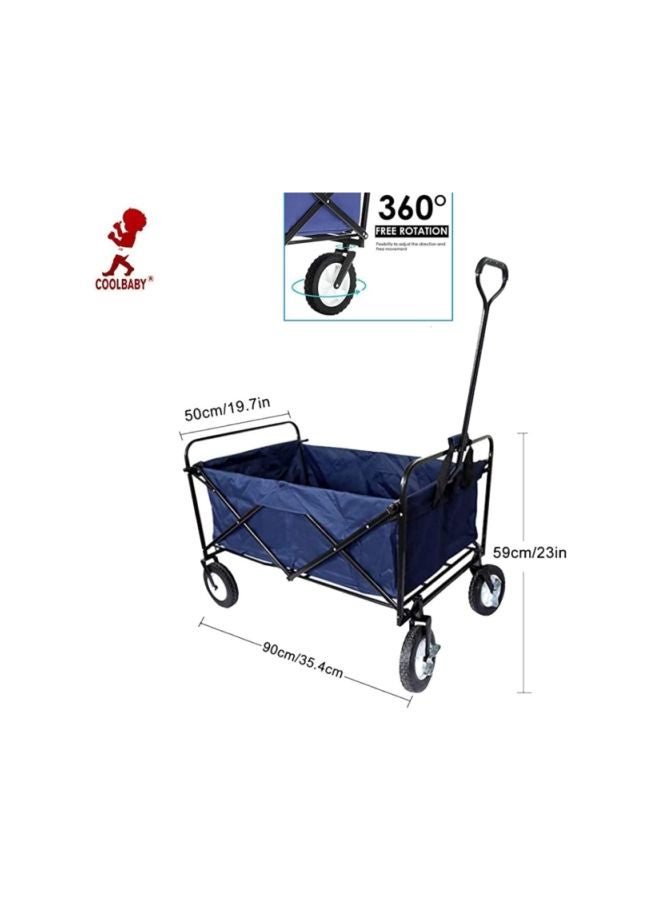 كول بيبي عربة قابلة للطي للاستخدام في الأماكن الخارجية أسود/أزرق 35.4x19.7x23.2بوصة  - Image 2