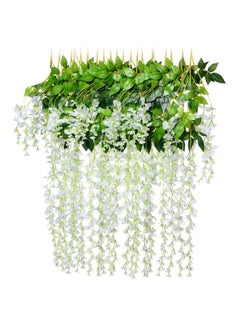 Generic 12-Piece Artificial Wisteria Set White/Green 110cm  - Image 1