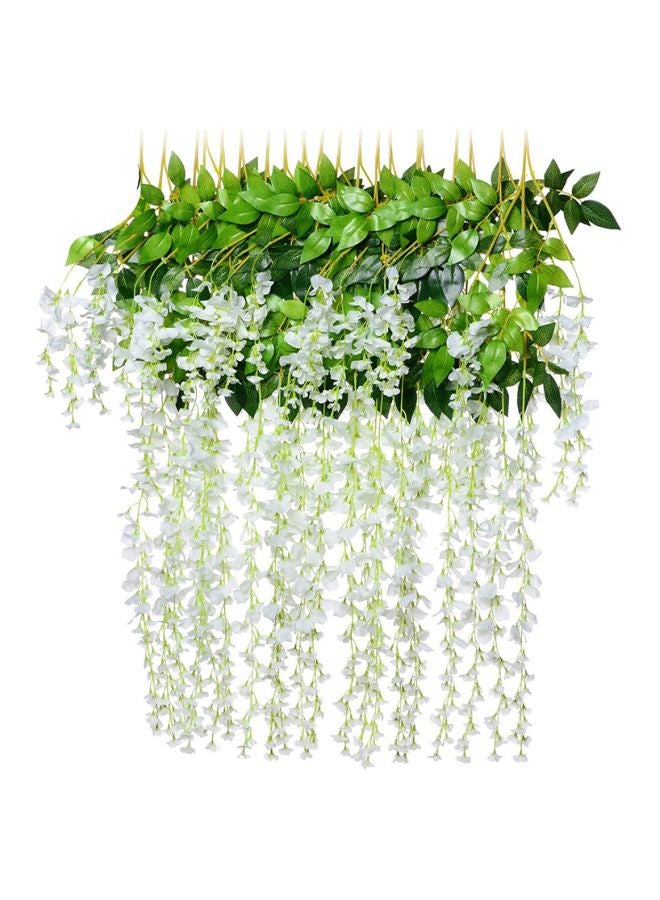 Generic 12-Piece Artificial Wisteria Set White/Green 110cm  - Image 1