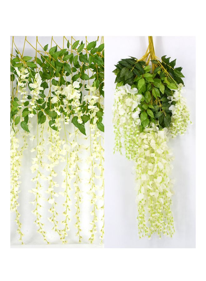 Generic 12-Piece Artificial Wisteria Set White/Green 110cm  - Image 2