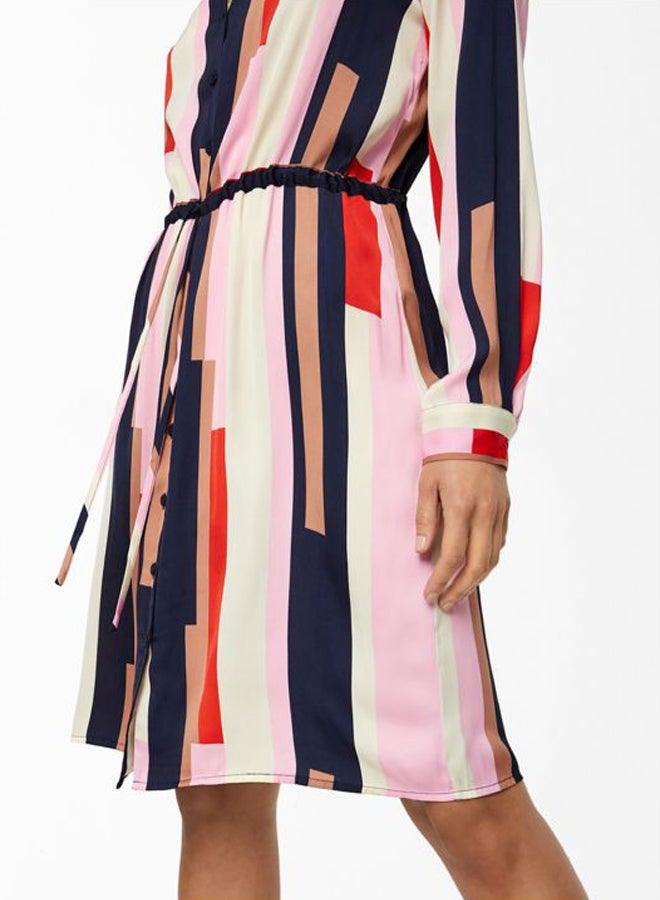 VERO MODA - Striped Shirt Dress Prism Pink - Image 1