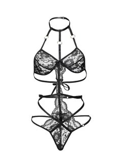 Embroidery Pattern Upmarket Lingerie Set Black