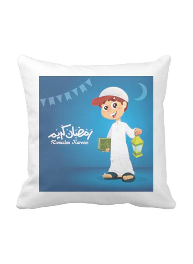 Ramadan Kareem Design Pillow White 40x40centimeter - Image 1