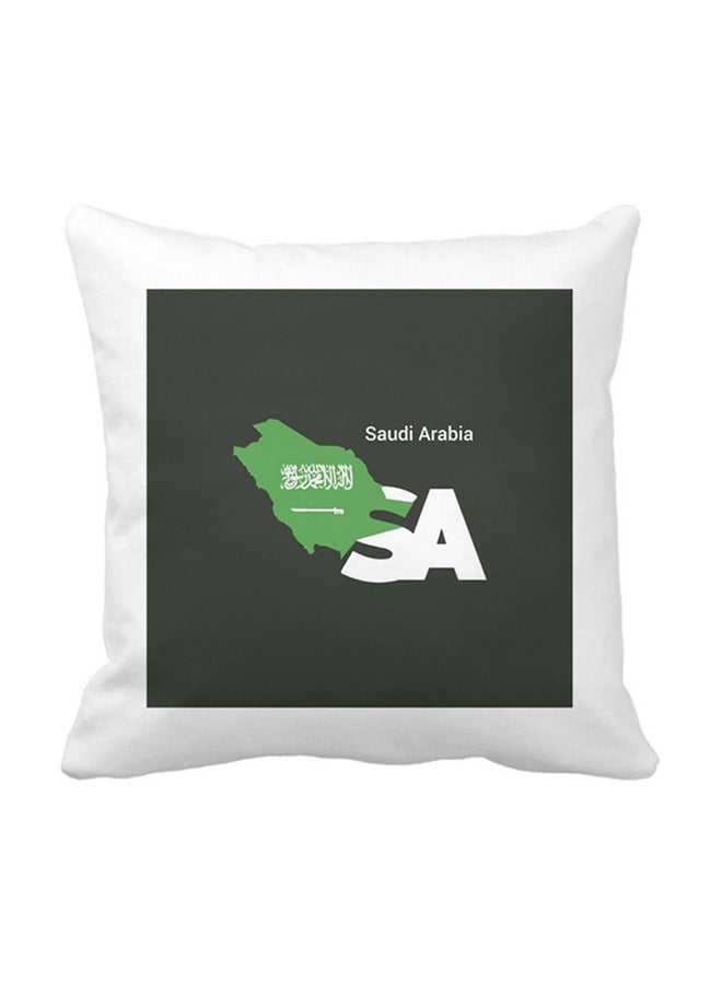 Made In Saudi Arabia Design Pillow White 40x40cm - Image 1