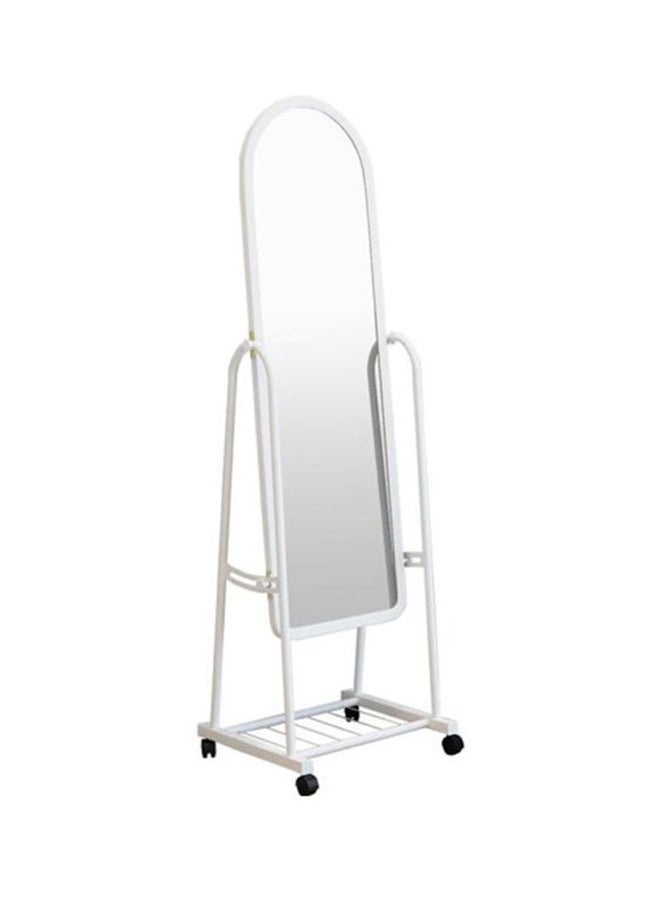 Roman Gifts Standing Mirror With Holder And Castor White 153x40cm  - Image 1