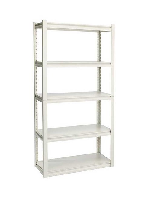 5-Tier Storage Shelves, Industrial Strength Steel, Boltless Assembly, Adjustable Shelving Units, Hold Upto 227 Kg, Shed Warehouse Basement, Garage, White, Size: 76W X 30.5D X 152H Cm- 329001 White 30x12x60inch