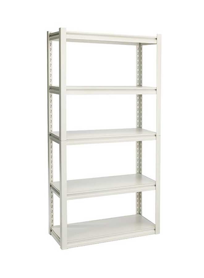 Tactix - 5-Tier Storage Shelves, Industrial Strength Steel, Boltless Assembly, Adjustable Shelving Units, Hold Upto 227 Kg, Shed Warehouse Basement, Garage, White, Size: 76W X 30.5D X 152H Cm- 329001 White 30x12x60inch - Image 1