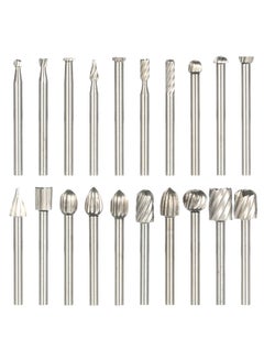20-Piece HSS Rotary Electric Drill Bit Set Silver