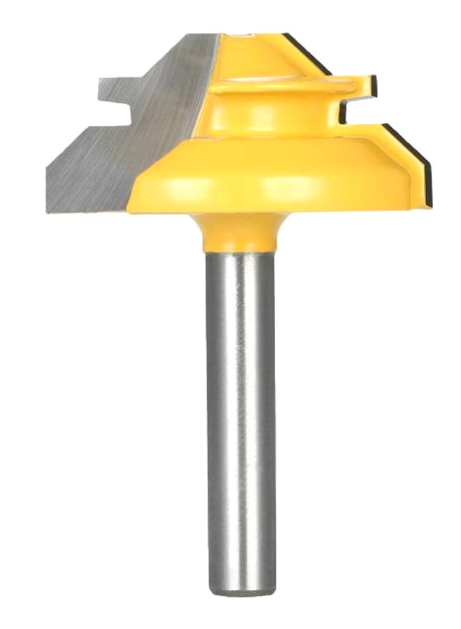 Small Lock Miter Router Bit Yellow/Grey/Silver  - Image 1