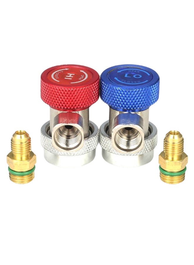 2-Piece Adjustable AC Manifold Gauge Hose Conversion Set Multicolour 5 x 6.6cm  - Image 2