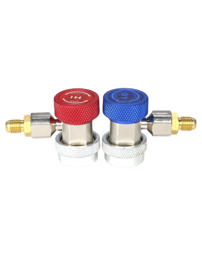 2-Piece Adjustable AC Manifold Gauge Hose Conversion Set Multicolour 5 x 6.6cm  - Image 1
