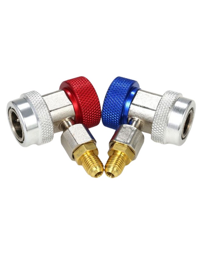 2-Piece Adjustable AC Manifold Gauge Hose Conversion Set Multicolour 5 x 6.6cm  - Image 3