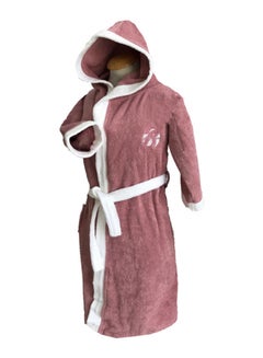 Banotex Kids Hooded Bath Robe For 4 Years Pink/White XS  - Image 2