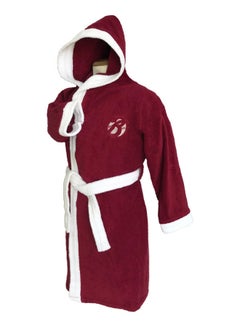 Banotex Kids Hooded Bath Robe For 4 Years Maroon/White XS  - Image 1