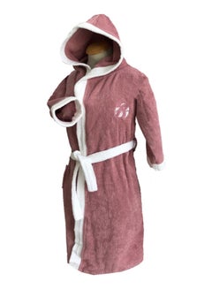Banotex Kids Hooded Bath Robe For 8 Years Pink/White XSNone  - Image 2