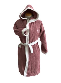 Banotex Kids Hooded Bath Robe For 8 Years Pink/White XSNone  - Image 1