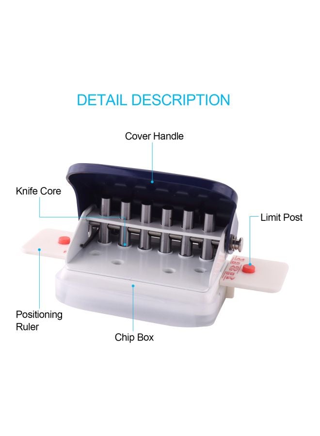 كيه دبليو تريو خرامة ورق مكتبية معدنية ب 6 فتحات أزرق - Image 4