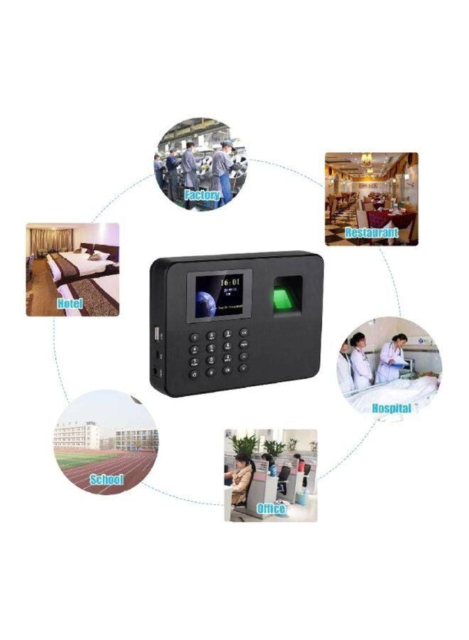 Generic - Biometric Fingerprint Attendance Machine Black - Image 1