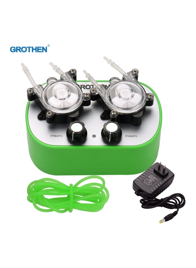 Generic - 3-Piece Peristaltic Liquid Dosing Pump Set Green/Black/Clear 13.2x8.1x5.2cm - Image 1